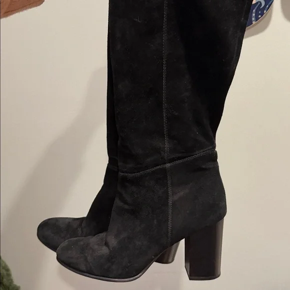 Sam Edelman Knee High Suede Black Boots 8.5 - Picture 6 of 6